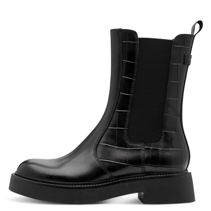 Tamaris Δερμάτινο Γυναικείο Μποτάκι Black Comb (1-25442-47-098)