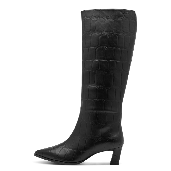 Tamaris Δερμάτινη Γυναικεία Μπότα Black Croco (1-25525-47-028)