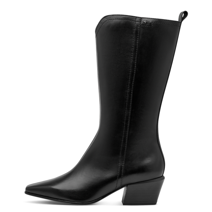 Tamaris Δερμάτινη Γυναικεία Μπότα Black Leather (1-25530-47-003)
