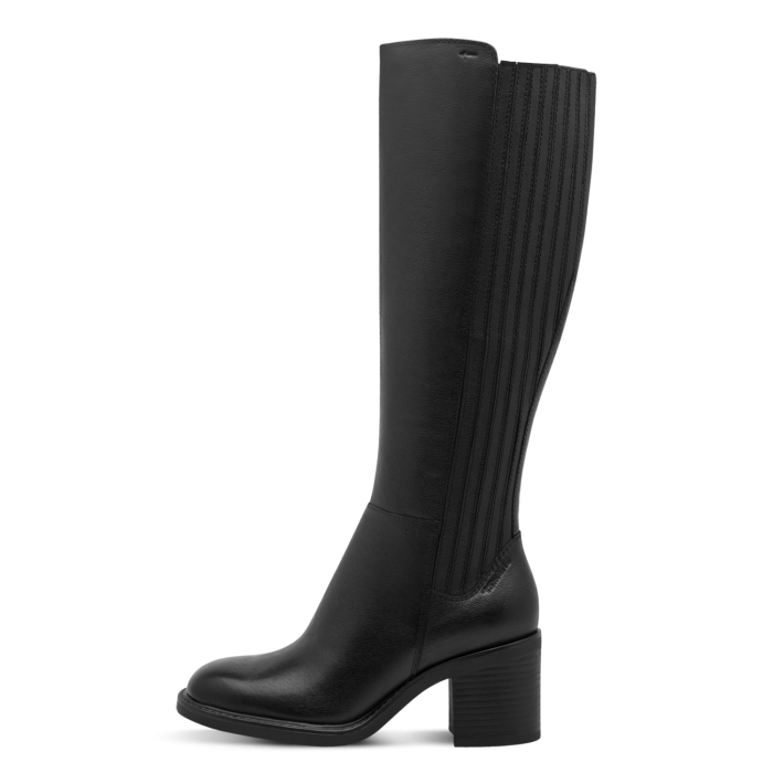 Tamaris Δερμάτινη Γυναικεία Μπότα Black Leather (1-25531-47-003)