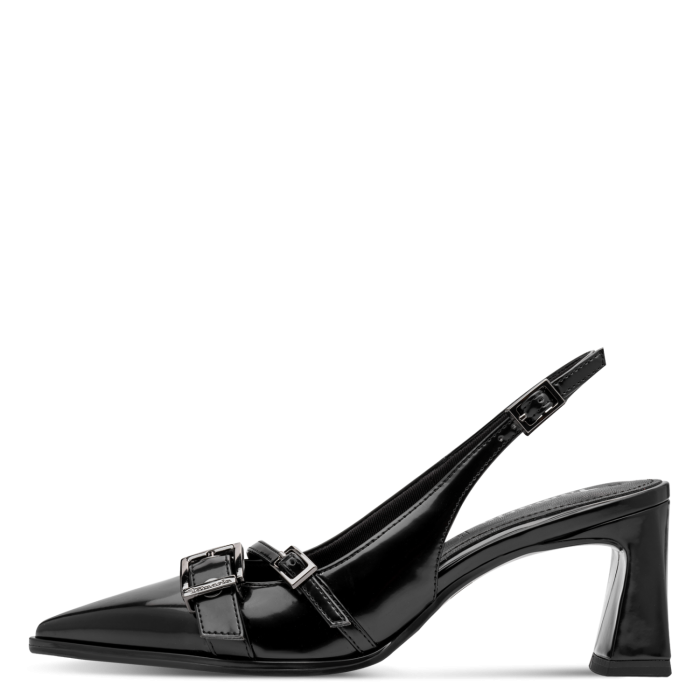 Tamaris Δερμάτινη Γυναικεία Γόβα Slingback Black (1-29613-47-001)