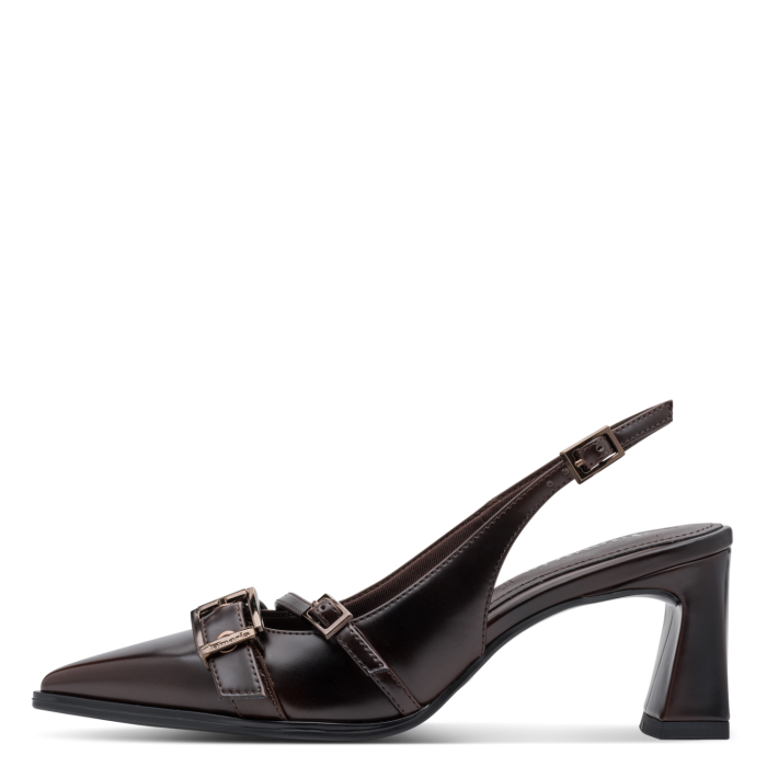 Tamaris Δερμάτινη Γυναικεία Γόβα Slingback Mocca (1-29613-47-304)