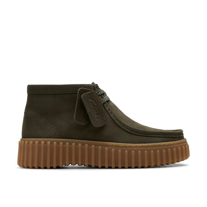 Clarks Torhill Moss Δερμάτινα Γυναικεία Μποτάκια Dark Green Nubuck (26179356)