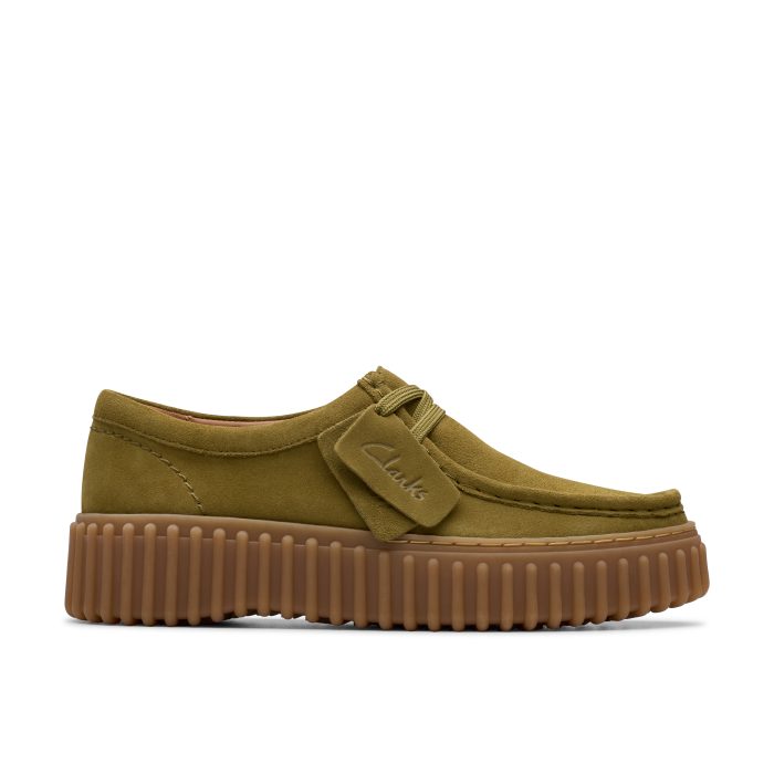 Clarks Torhill Bee Δερμάτινα Γυναικεία Παπούτσια Olive Suede (26184586)