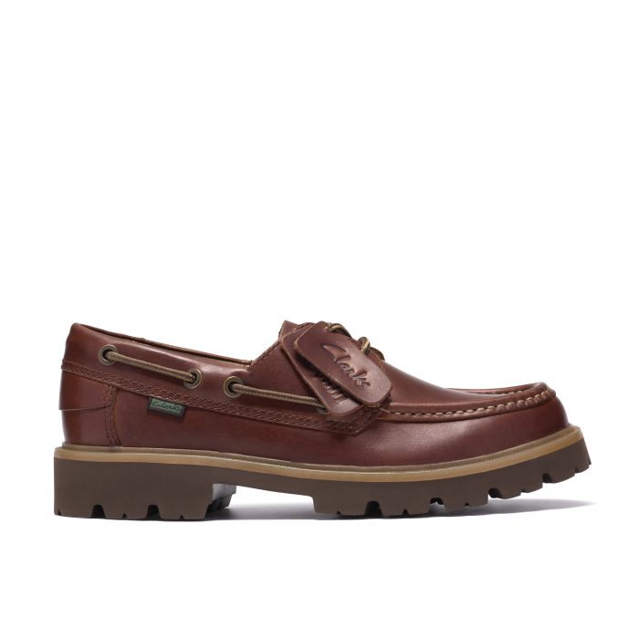 Clarks Cleyhill Boat Δερμάτινα Ανδρικά Παπούτσια Brown (26186176)