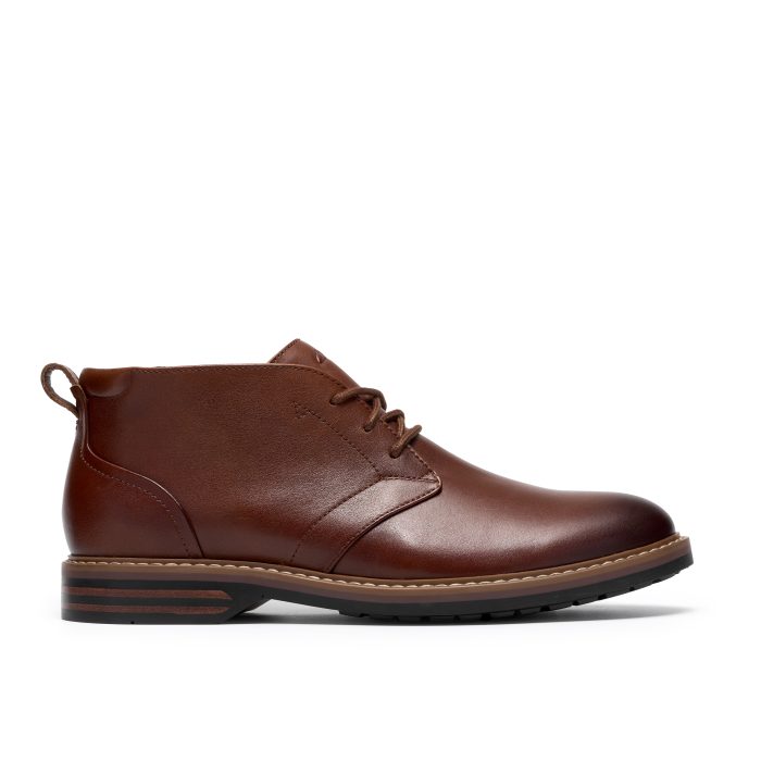 Clarks Aldwin2 Chukka Δερμάτινα Ανδρικά Μποτάκια Tan Leather (26320116)