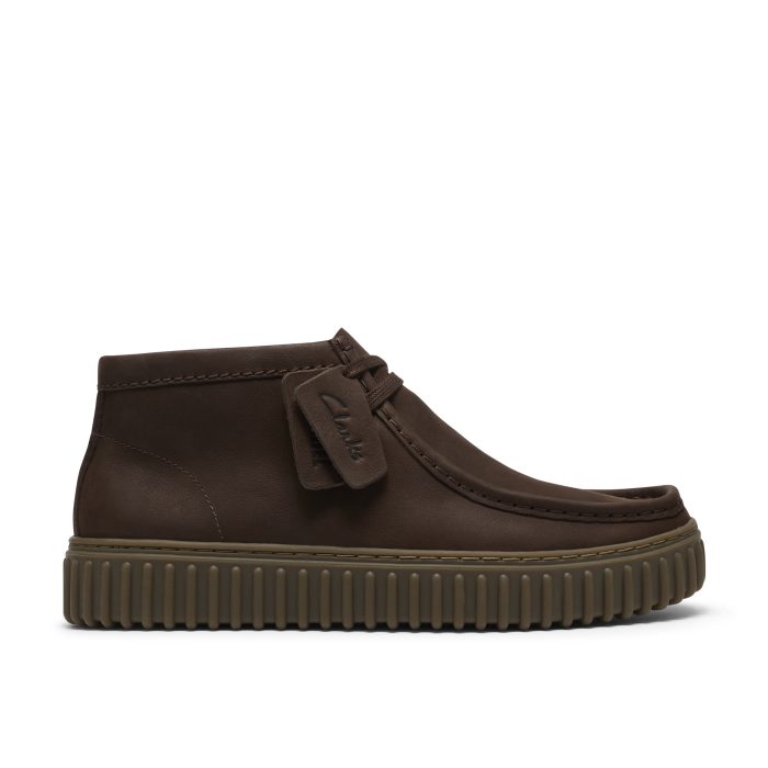 Clarks Torhill Hi Δερμάτινα Ανδρικά Μποτάκια Dark Brown Leather (26327242)