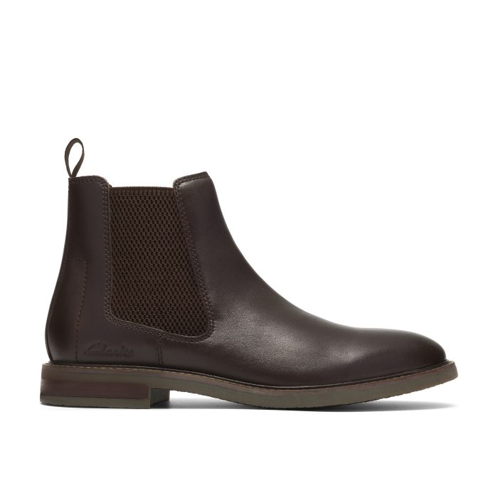 Clarks Jaxen Easy Δερμάτινα Ανδρικά Μποτάκια Brown Leather (26327312)