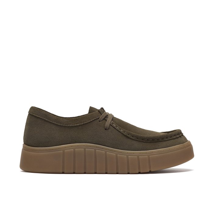 Clarks Mykah Beat Δερμάτινα Γυναικεία Παπούτσια Dark Olive Sde (26328341)
