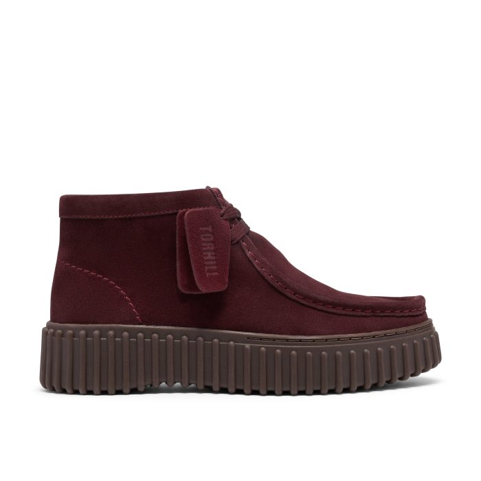 Clarks Torhill Moss Δερμάτινα Γυναικεία Μποτάκια Burgundy Suede (26329426)