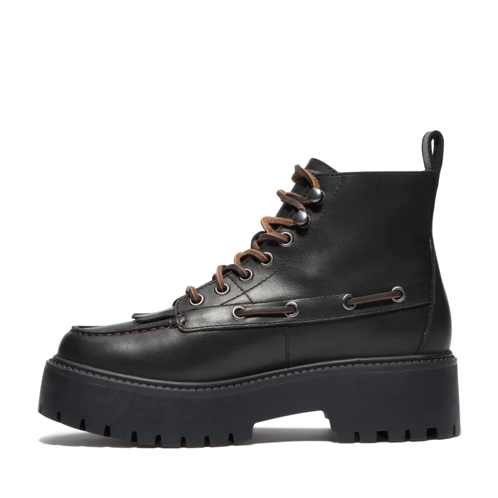 Timberland Stone Street Mid Δερμάτινα Γυναικεία Μποτάκια Black (TB0A27YZW02)