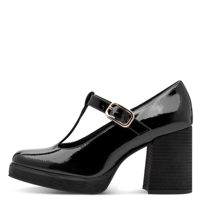 Marco Tozzi γυναικείο μαύρη γόβα Mary Jane 2-24406-47-018 BLACK PATENT
